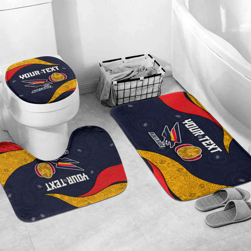 Personalized Adelaide Football Bathroom Set Easter Egg Pattern Red Blue Tribal Dot Art Style