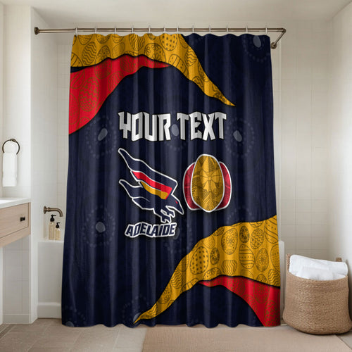 Personalized Adelaide Football Bathroom Set Easter Egg Pattern Red Blue Tribal Dot Art Style