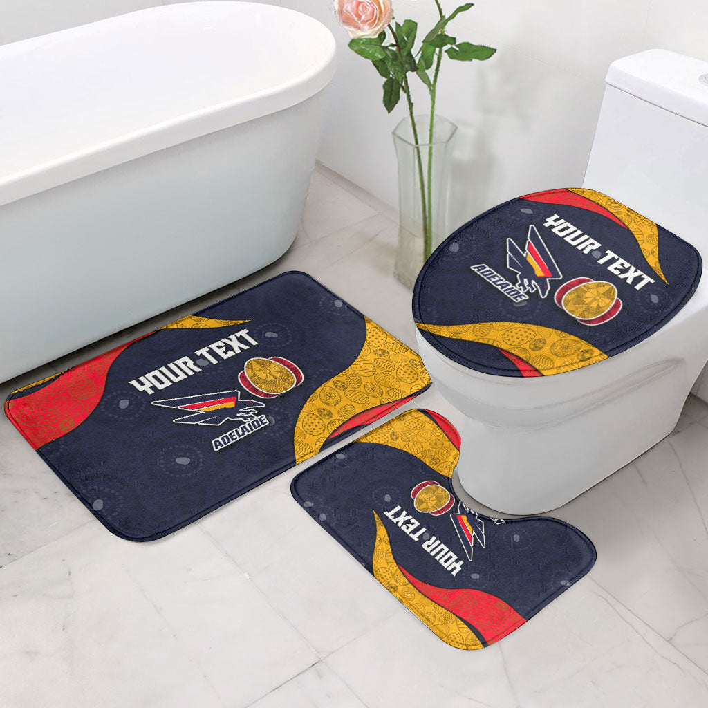 Personalized Adelaide Football Bathroom Set Easter Egg Pattern Red Blue Tribal Dot Art Style