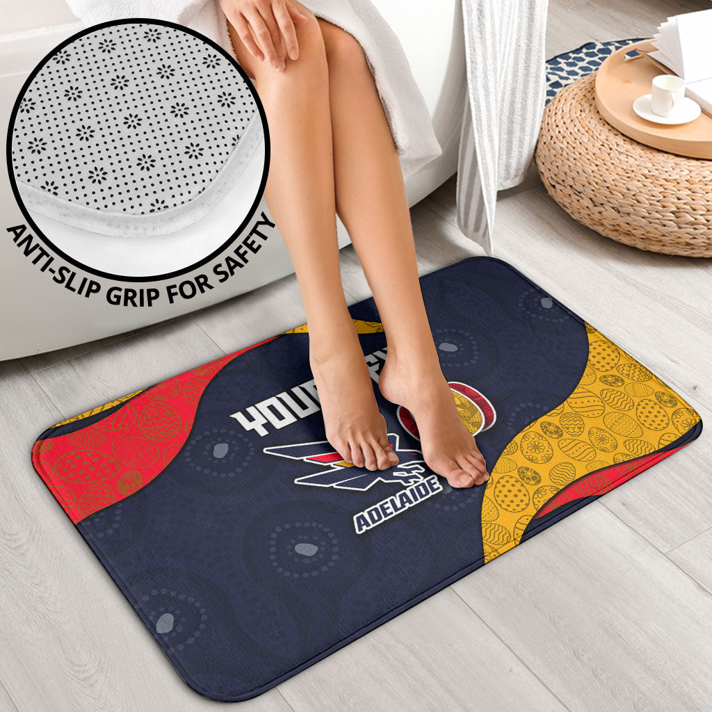 Personalized Adelaide Football Bathroom Set Easter Egg Pattern Red Blue Tribal Dot Art Style
