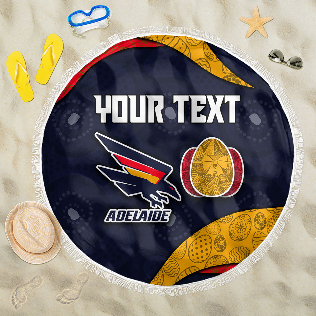 Personalized Adelaide Football Beach Blanket Easter Egg Pattern Red Blue Tribal Dot Art Style