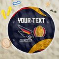 Personalized Adelaide Football Beach Blanket Easter Egg Pattern Red Blue Tribal Dot Art Style