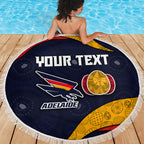 Personalized Adelaide Football Beach Blanket Easter Egg Pattern Red Blue Tribal Dot Art Style