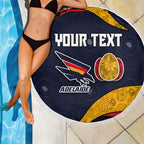 Personalized Adelaide Football Beach Blanket Easter Egg Pattern Red Blue Tribal Dot Art Style