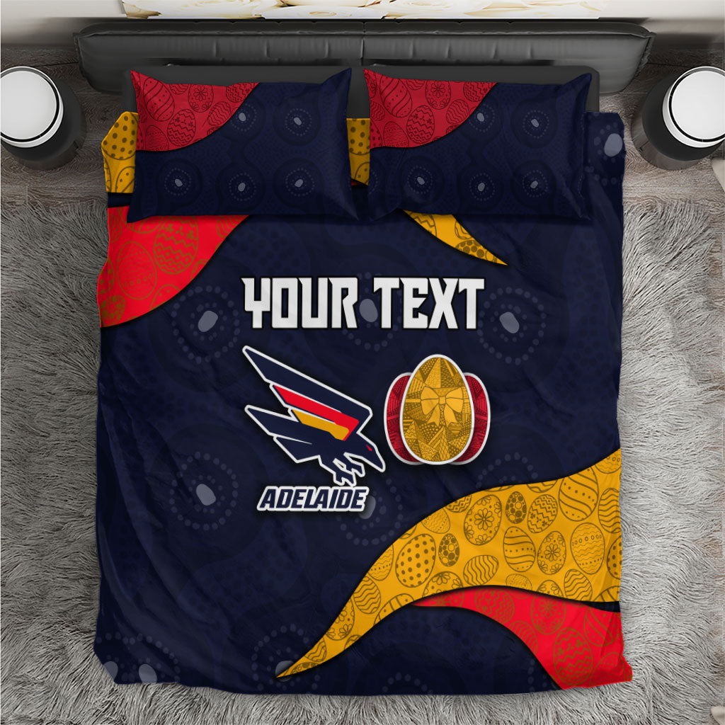 Personalized Adelaide Football Bedding Set Easter Egg Pattern Red Blue Tribal Dot Art Style