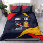 Personalized Adelaide Football Bedding Set Easter Egg Pattern Red Blue Tribal Dot Art Style