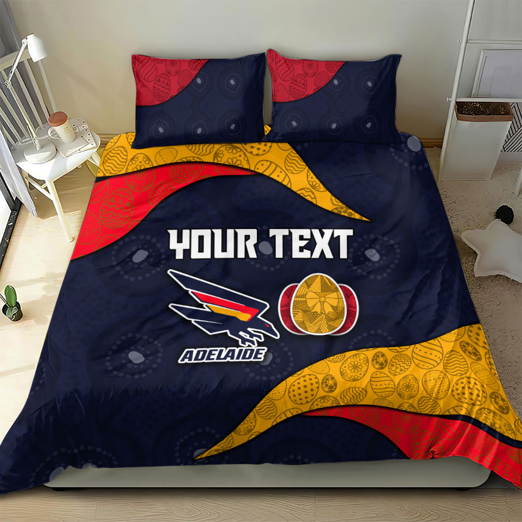 Personalized Adelaide Football Bedding Set Easter Egg Pattern Red Blue Tribal Dot Art Style