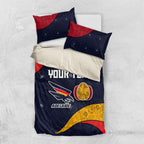 Personalized Adelaide Football Bedding Set Easter Egg Pattern Red Blue Tribal Dot Art Style