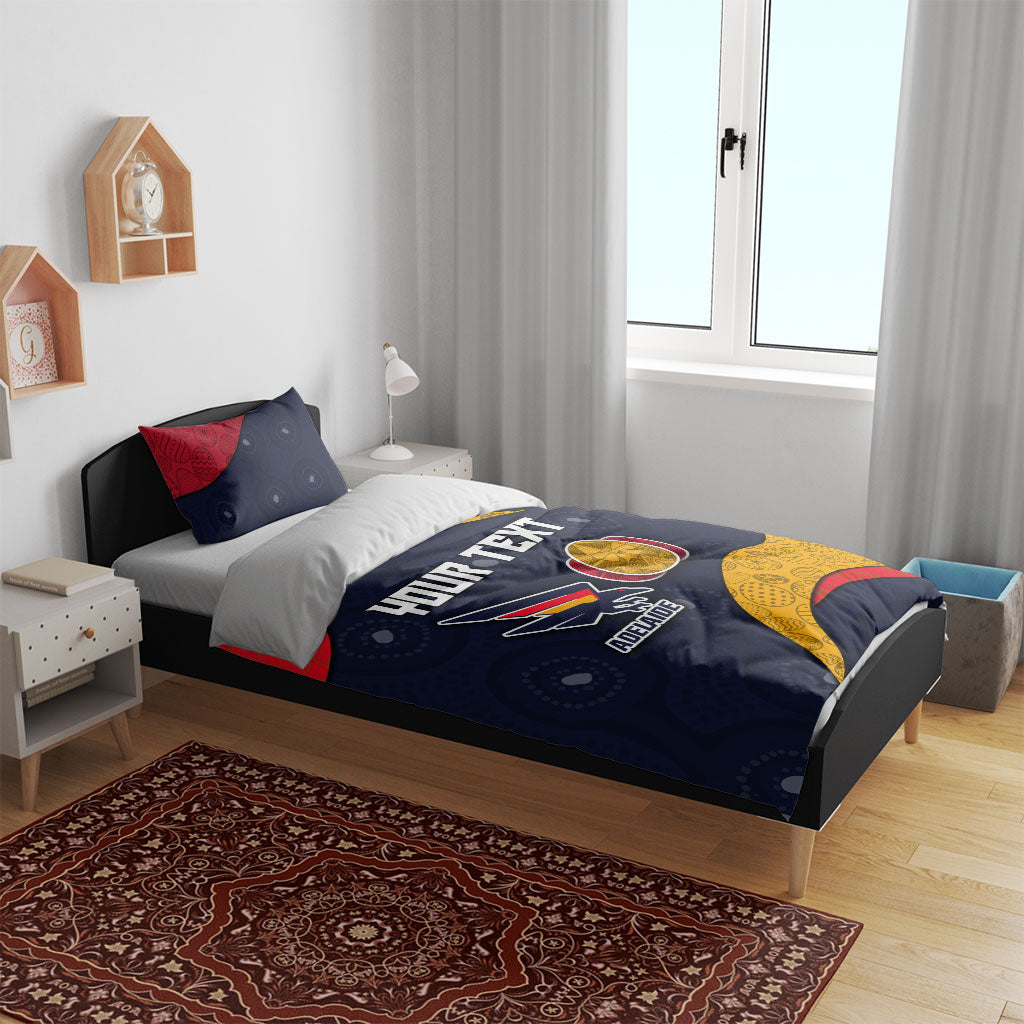 Personalized Adelaide Football Bedding Set Easter Egg Pattern Red Blue Tribal Dot Art Style