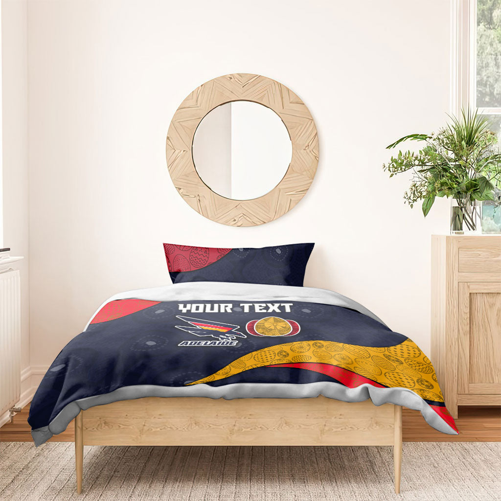 Personalized Adelaide Football Bedding Set Easter Egg Pattern Red Blue Tribal Dot Art Style