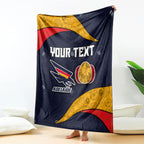 Personalized Adelaide Football Blanket Easter Egg Pattern Red Blue Tribal Dot Art Style