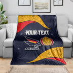 Personalized Adelaide Football Blanket Easter Egg Pattern Red Blue Tribal Dot Art Style