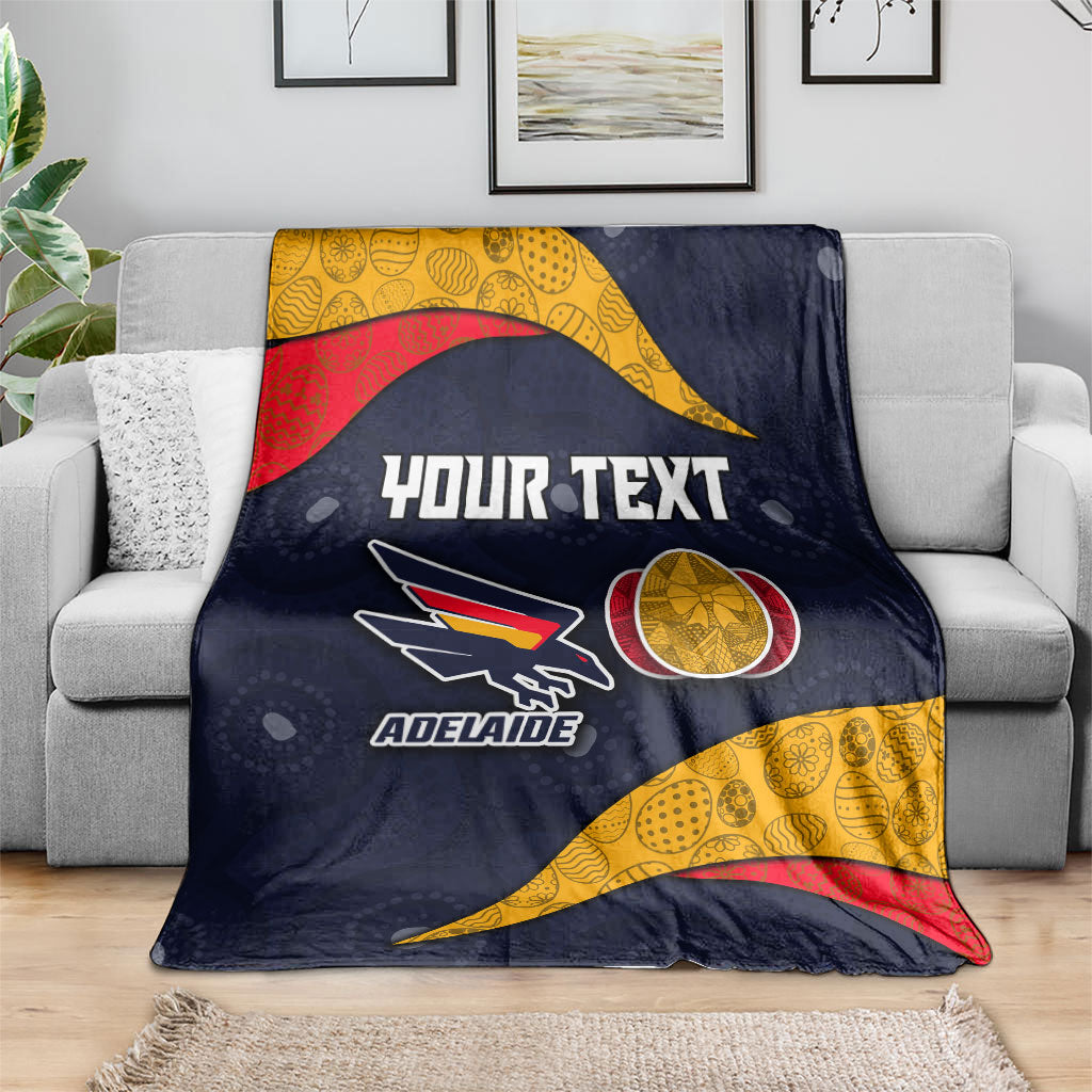 Personalized Adelaide Football Blanket Easter Egg Pattern Red Blue Tribal Dot Art Style