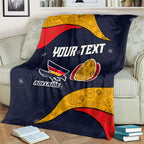 Personalized Adelaide Football Blanket Easter Egg Pattern Red Blue Tribal Dot Art Style