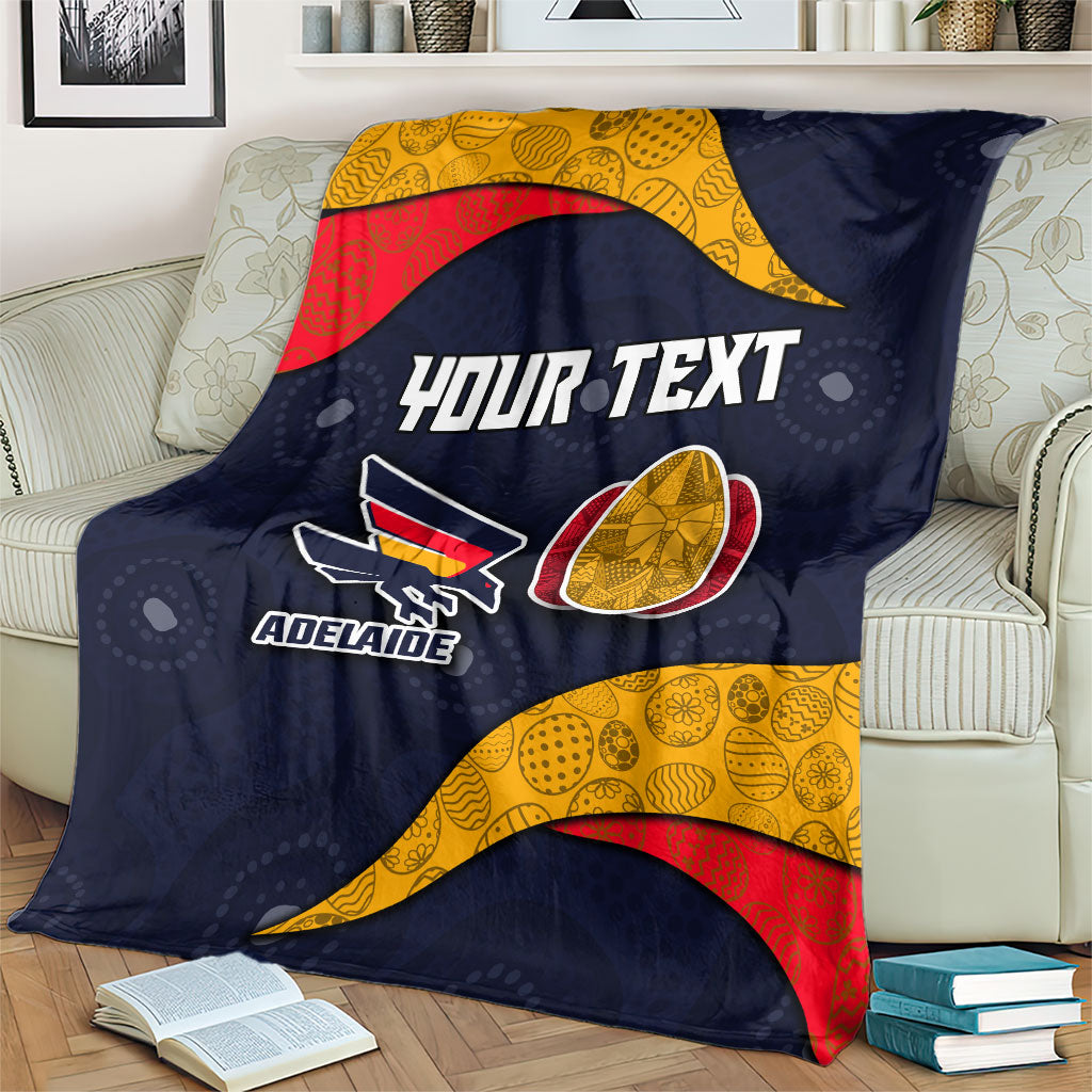 Personalized Adelaide Football Blanket Easter Egg Pattern Red Blue Tribal Dot Art Style