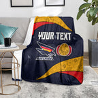 Personalized Adelaide Football Blanket Easter Egg Pattern Red Blue Tribal Dot Art Style