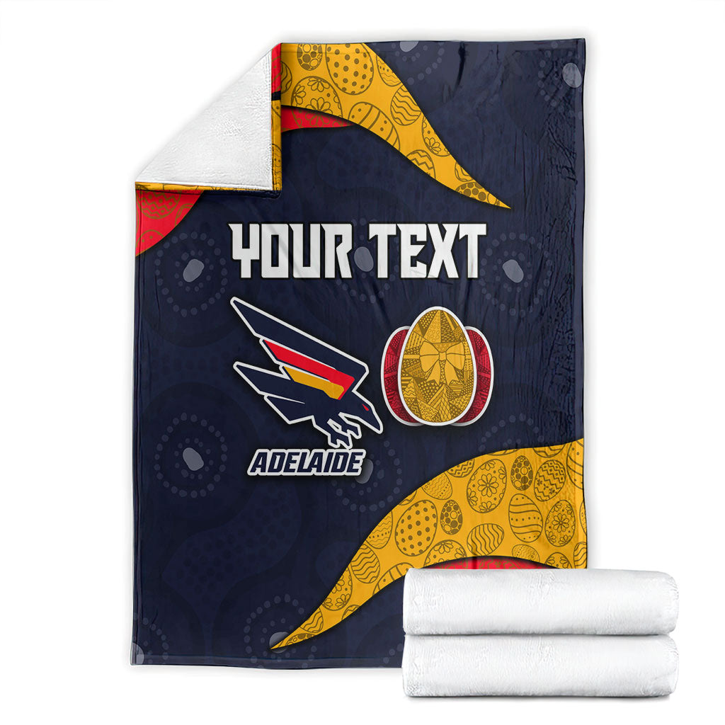 Personalized Adelaide Football Blanket Easter Egg Pattern Red Blue Tribal Dot Art Style