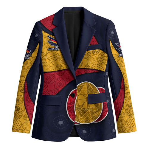 Personalized Adelaide Football Blazer Easter Egg Pattern Red Blue Tribal Dot Art Style