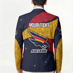 Personalized Adelaide Football Blazer Easter Egg Pattern Red Blue Tribal Dot Art Style