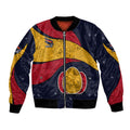 Personalized Adelaide Football Bomber Jacket Easter Egg Pattern Red Blue Tribal Dot Art Style