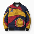 Personalized Adelaide Football Bomber Puffer Jacket Easter Egg Pattern Red Blue Tribal Dot Art Style