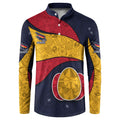 Personalized Adelaide Football Button Sweatshirt Easter Egg Pattern Red Blue Tribal Dot Art Style