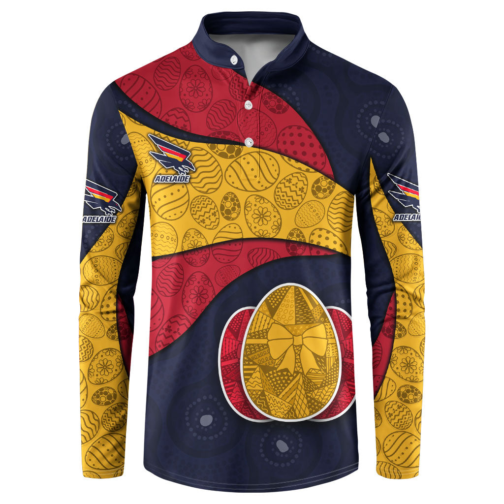 Personalized Adelaide Football Button Sweatshirt Easter Egg Pattern Red Blue Tribal Dot Art Style