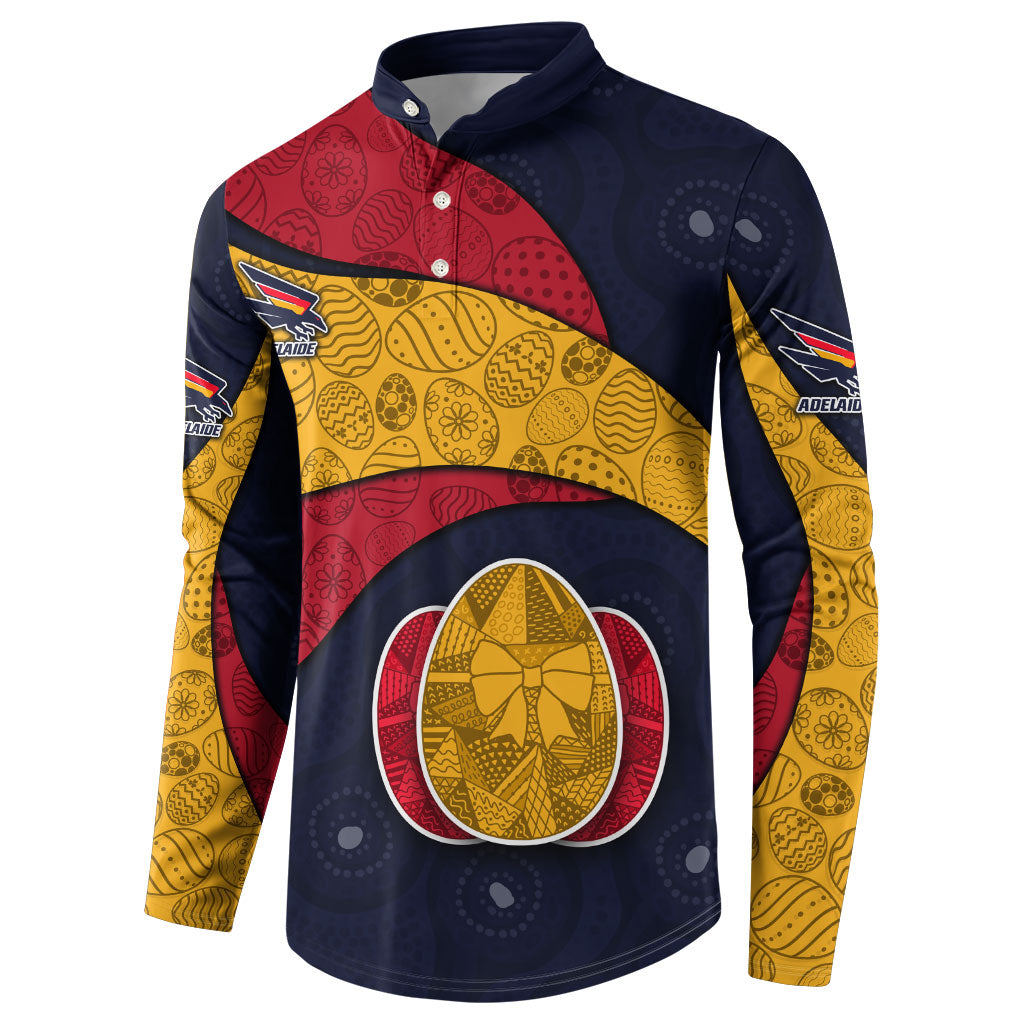 Personalized Adelaide Football Button Sweatshirt Easter Egg Pattern Red Blue Tribal Dot Art Style