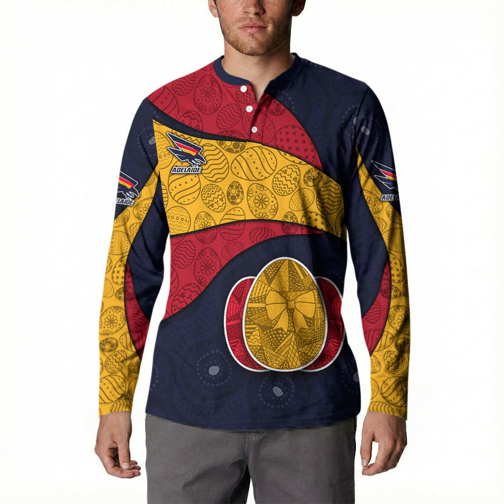 Personalized Adelaide Football Button Sweatshirt Easter Egg Pattern Red Blue Tribal Dot Art Style