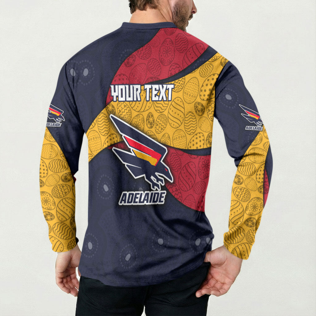 Personalized Adelaide Football Button Sweatshirt Easter Egg Pattern Red Blue Tribal Dot Art Style