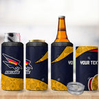 Personalized Adelaide Football 4 in 1 Can Cooler Tumbler Easter Egg Pattern Red Blue Tribal Dot Art Style