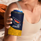 Personalized Adelaide Football 4 in 1 Can Cooler Tumbler Easter Egg Pattern Red Blue Tribal Dot Art Style