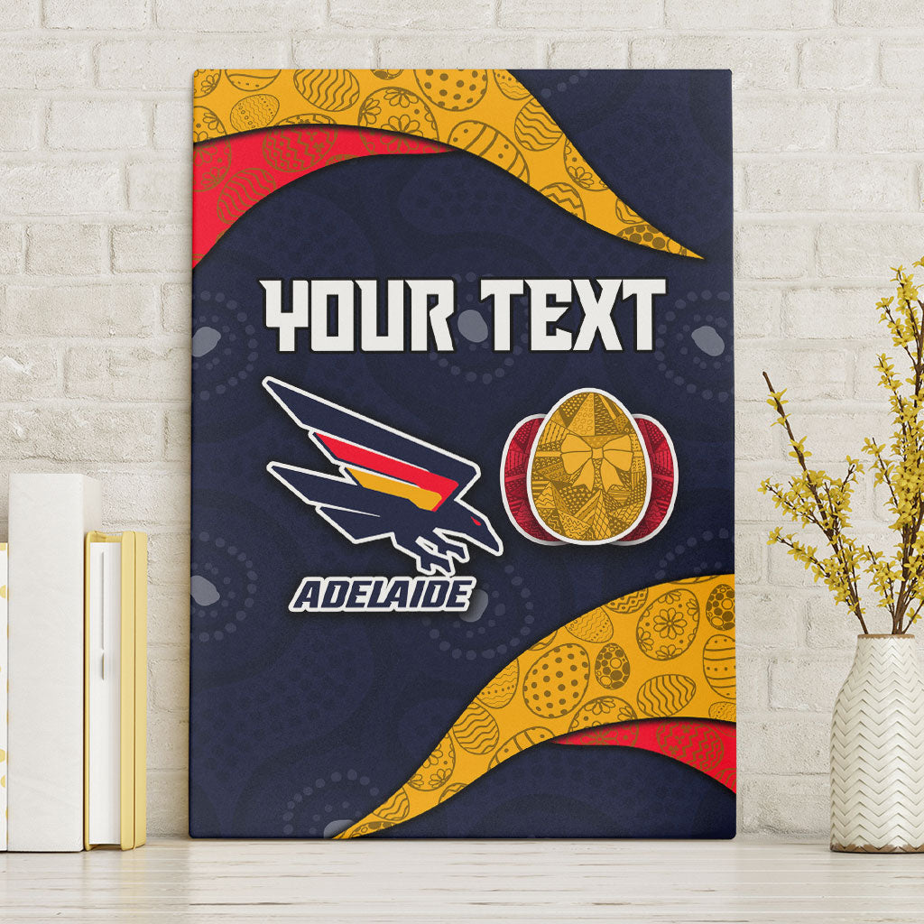 Personalized Adelaide Football Canvas Wall Art Easter Egg Pattern Red Blue Tribal Dot Art Style