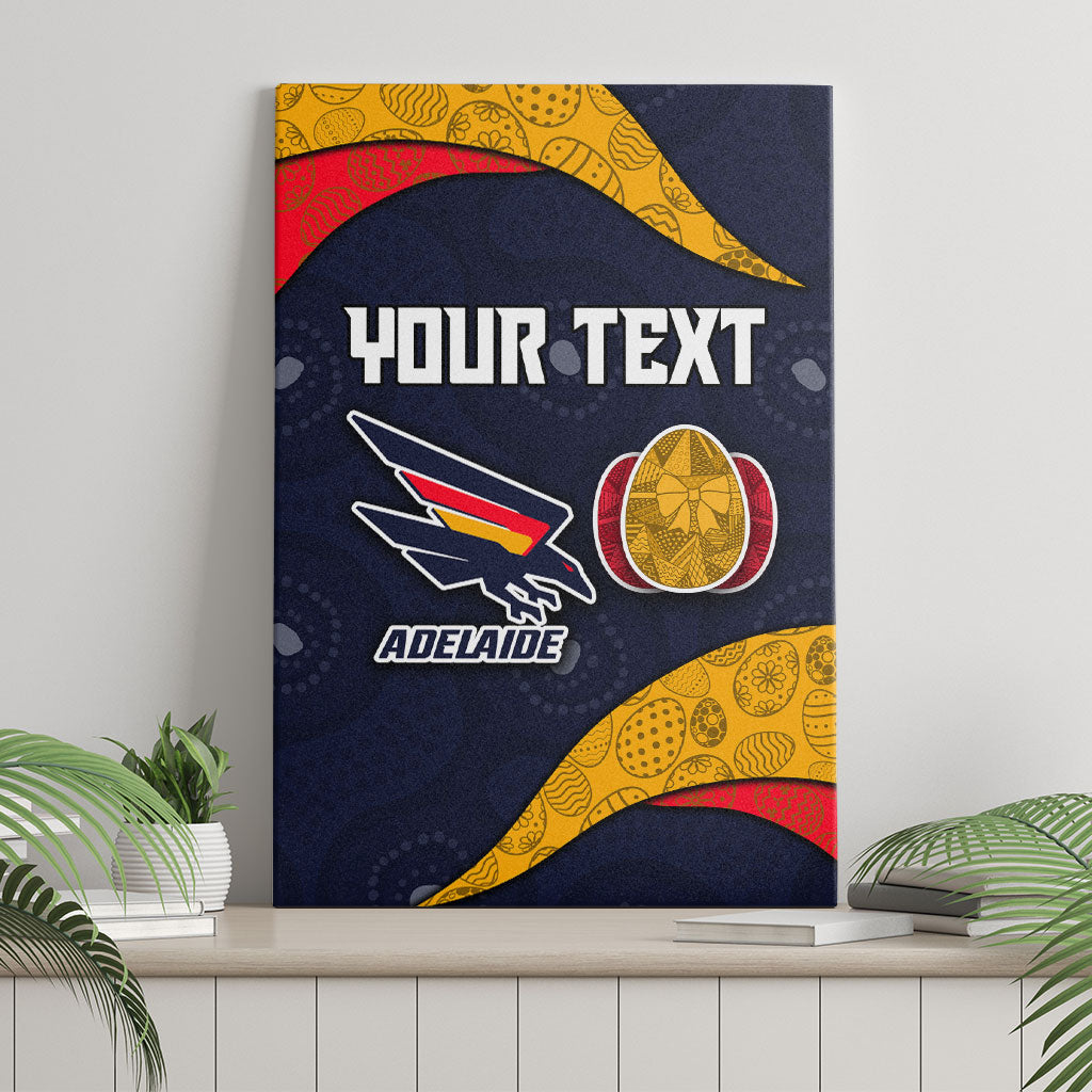 Personalized Adelaide Football Canvas Wall Art Easter Egg Pattern Red Blue Tribal Dot Art Style