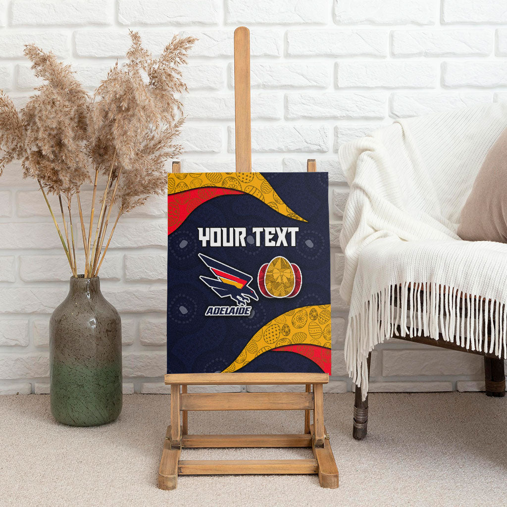Personalized Adelaide Football Canvas Wall Art Easter Egg Pattern Red Blue Tribal Dot Art Style