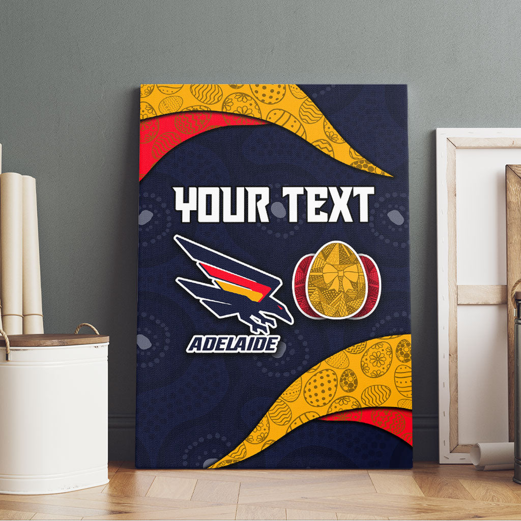Personalized Adelaide Football Canvas Wall Art Easter Egg Pattern Red Blue Tribal Dot Art Style