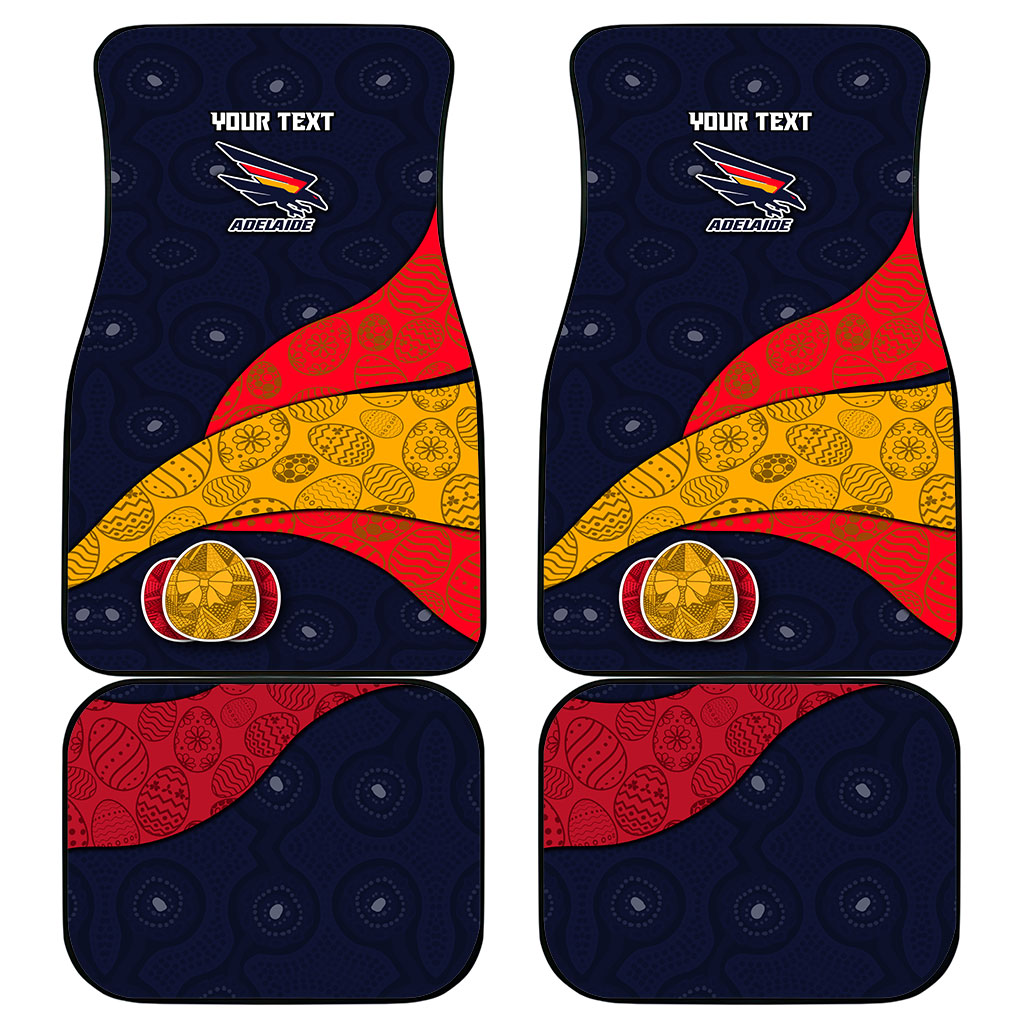 Personalized Adelaide Football Car Mats Easter Egg Pattern Red Blue Tribal Dot Art Style