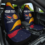 Personalized Adelaide Football Car Seat Cover Easter Egg Pattern Red Blue Tribal Dot Art Style