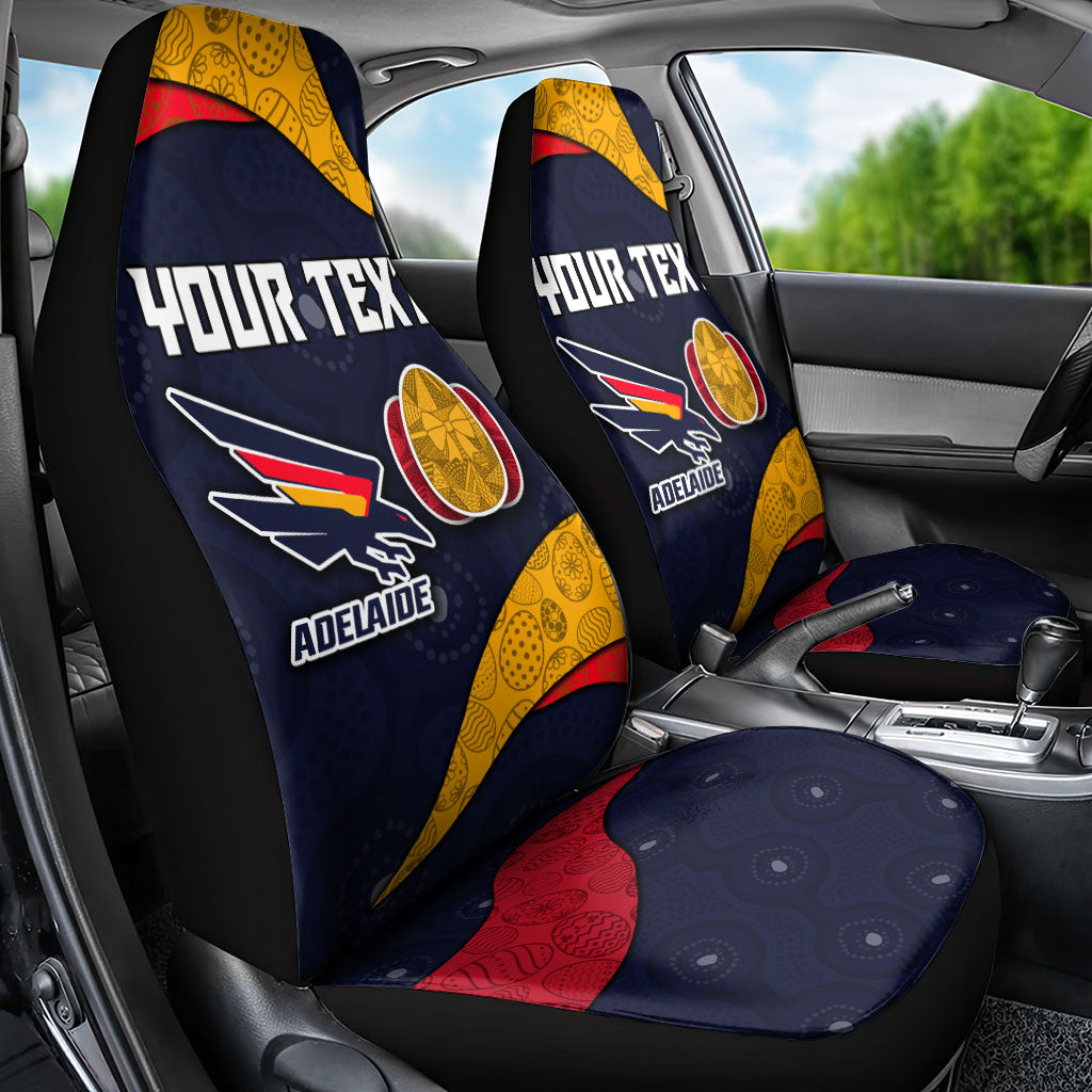 Personalized Adelaide Football Car Seat Cover Easter Egg Pattern Red Blue Tribal Dot Art Style