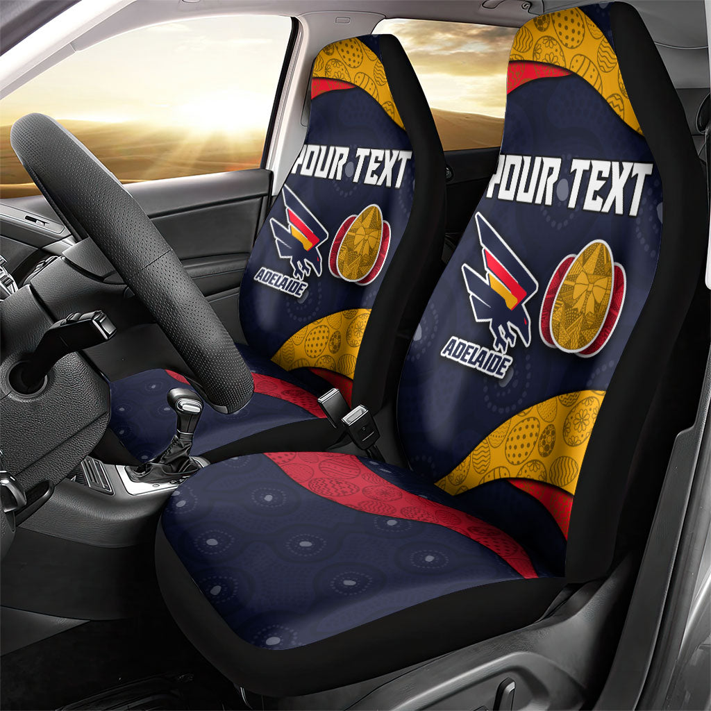 Personalized Adelaide Football Car Seat Cover Easter Egg Pattern Red Blue Tribal Dot Art Style