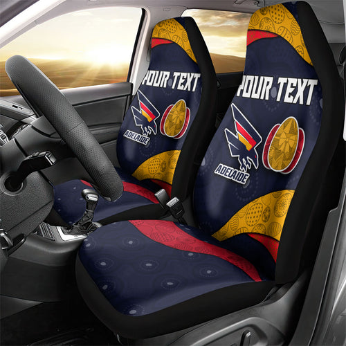 Personalized Adelaide Football Car Seat Cover Easter Egg Pattern Red Blue Tribal Dot Art Style