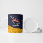 Personalized Adelaide Football Ceramic Mug Easter Egg Pattern Red Blue Tribal Dot Art Style