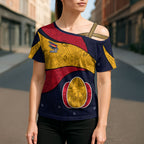 Personalized Adelaide Football Cross Shoulder Shirt Easter Egg Pattern Red Blue Tribal Dot Art Style