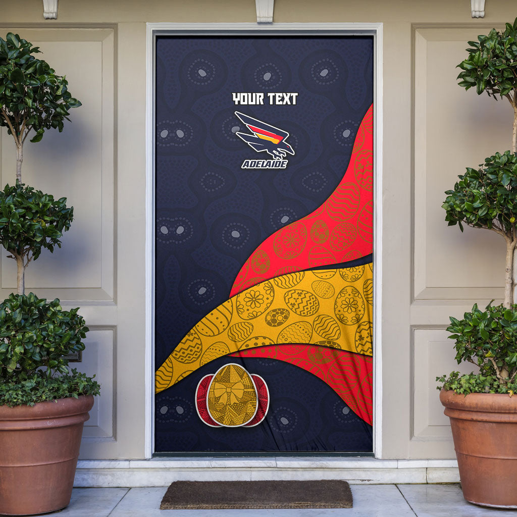 Personalized Adelaide Football Door Cover Easter Egg Pattern Red Blue Tribal Dot Art Style