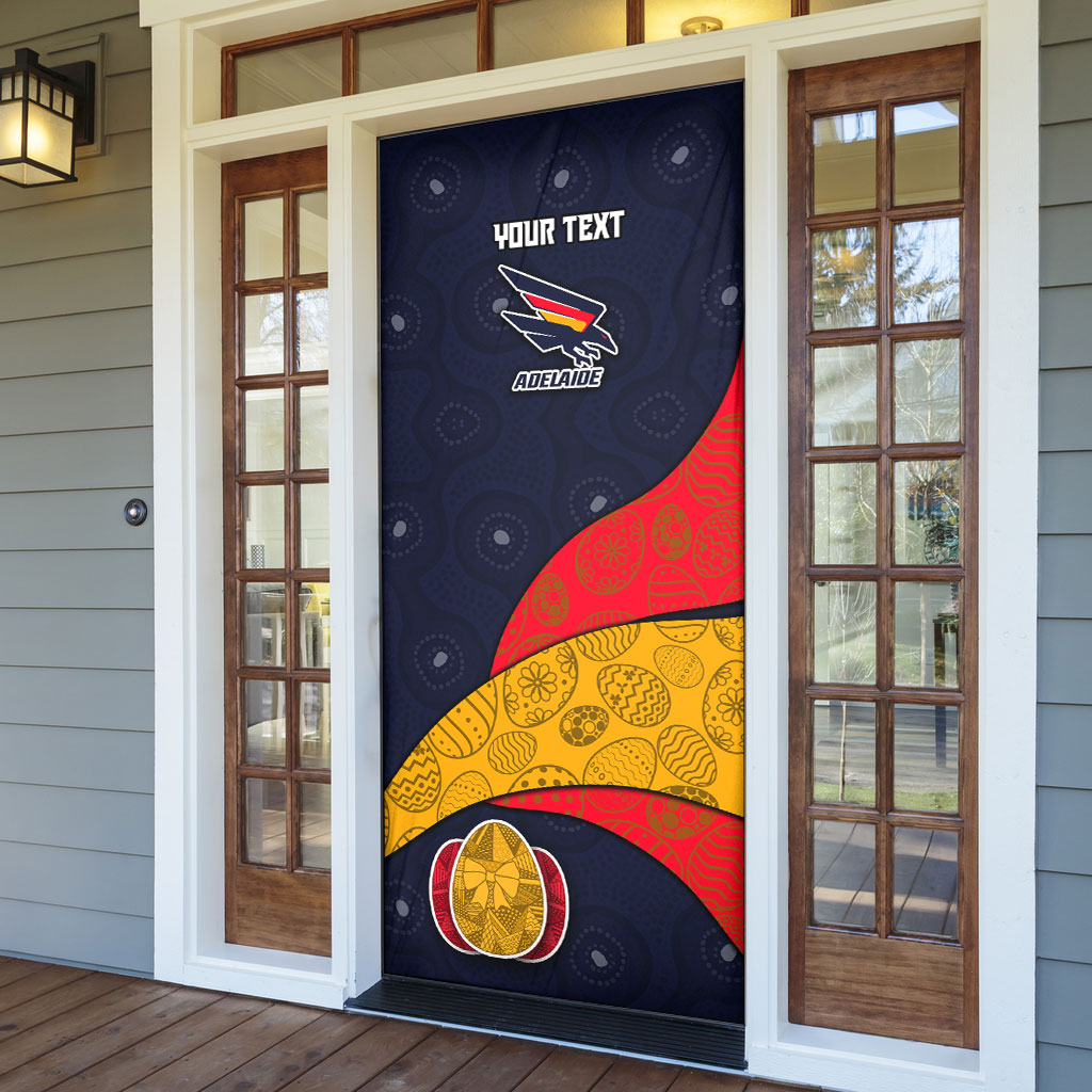 Personalized Adelaide Football Door Cover Easter Egg Pattern Red Blue Tribal Dot Art Style