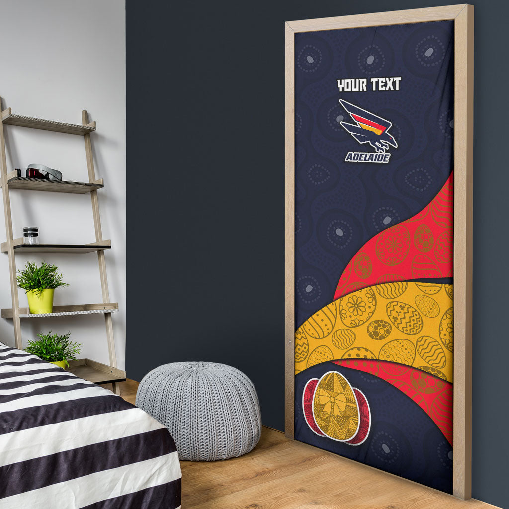 Personalized Adelaide Football Door Cover Easter Egg Pattern Red Blue Tribal Dot Art Style