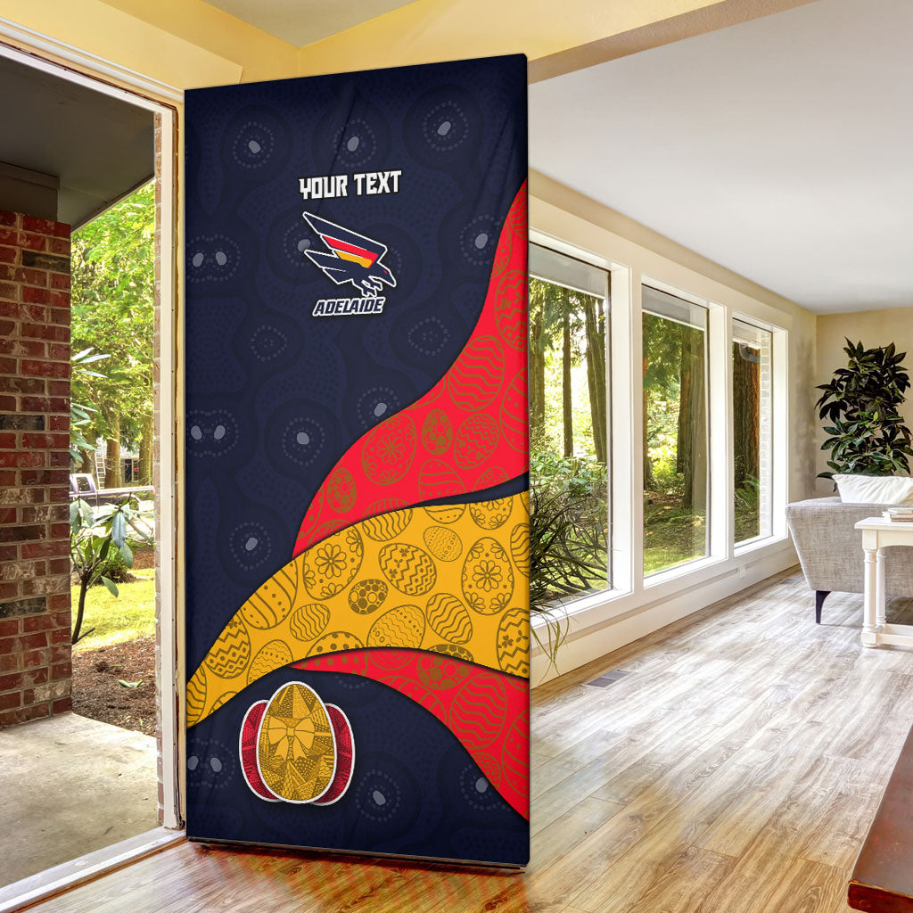 Personalized Adelaide Football Door Cover Easter Egg Pattern Red Blue Tribal Dot Art Style