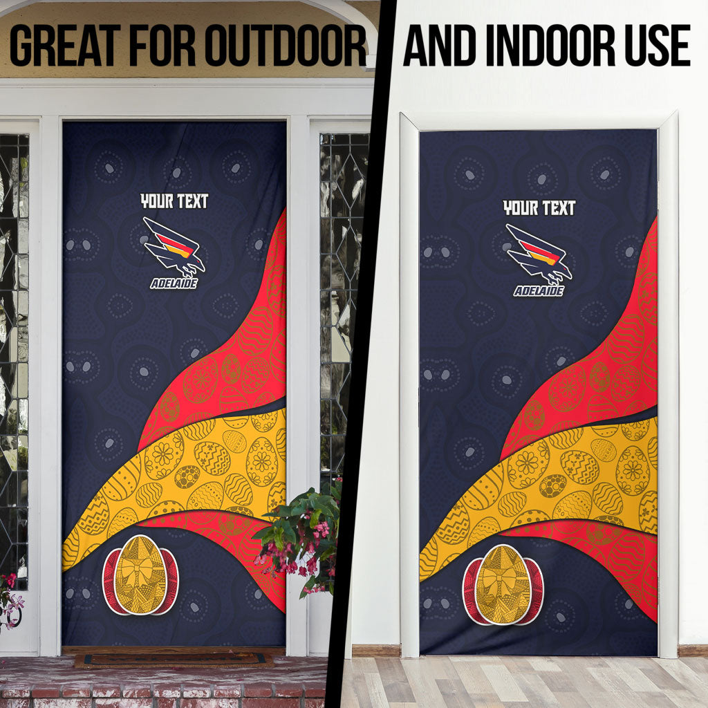 Personalized Adelaide Football Door Cover Easter Egg Pattern Red Blue Tribal Dot Art Style