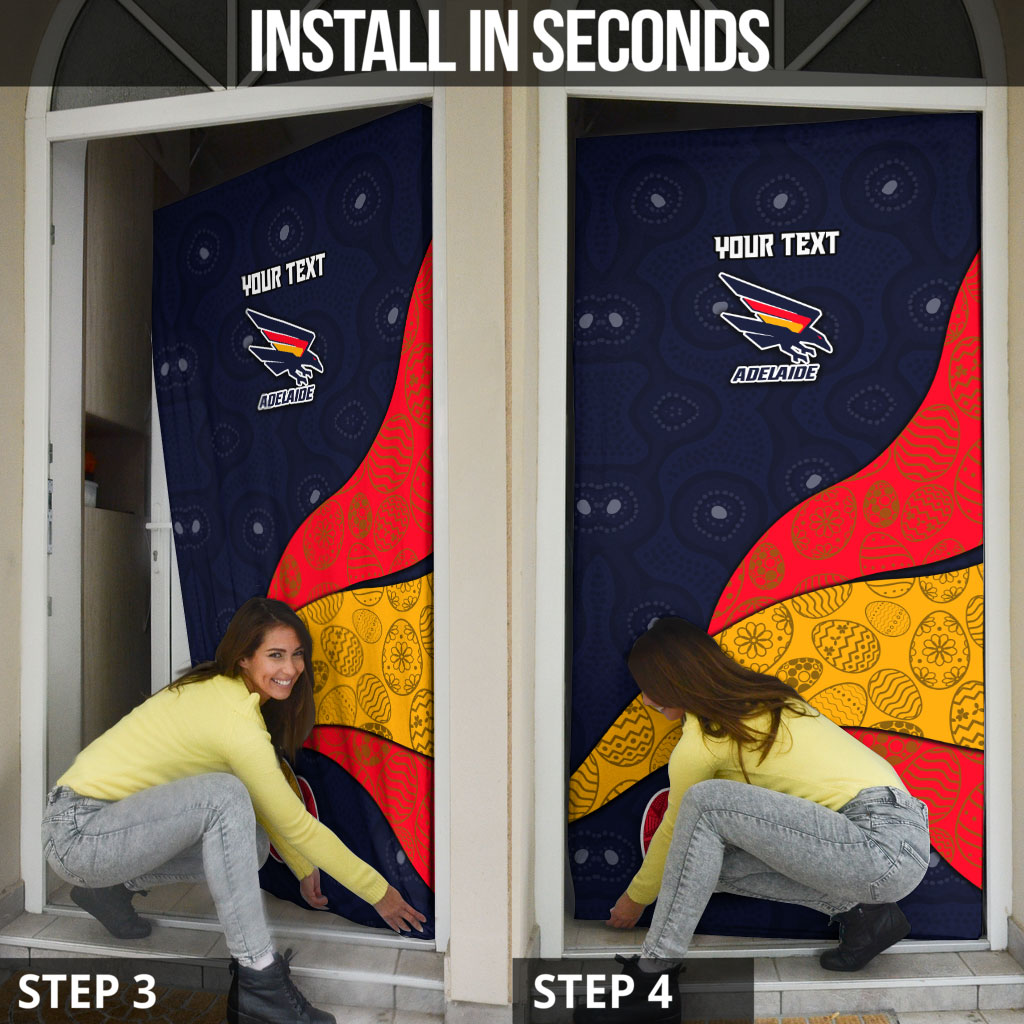 Personalized Adelaide Football Door Cover Easter Egg Pattern Red Blue Tribal Dot Art Style