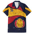 Personalized Adelaide Football Family Matching Summer Maxi Dress and Hawaiian Shirt Easter Egg Pattern Red Blue Tribal Dot Art Style